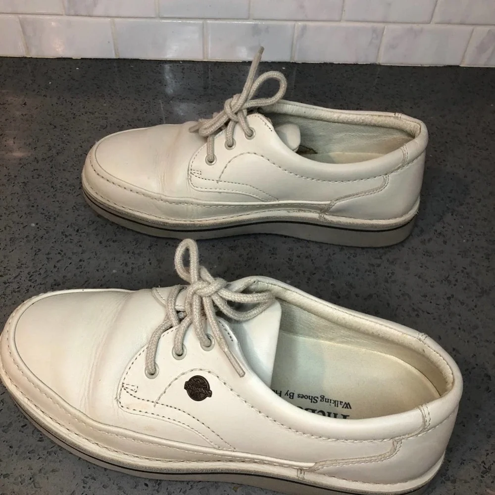 Hush Puppies The Body Shoe White Leather Lace Up Walking Shoes Men’s Size 7